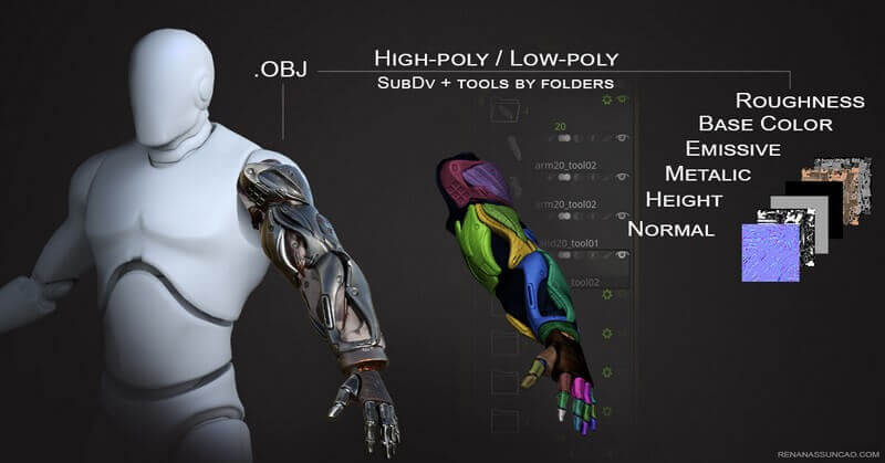 20种科幻机械手臂模型+贴图下载（FBX）插图9