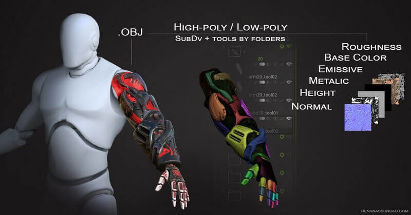 20种科幻机械手臂模型+贴图下载（FBX）插图10