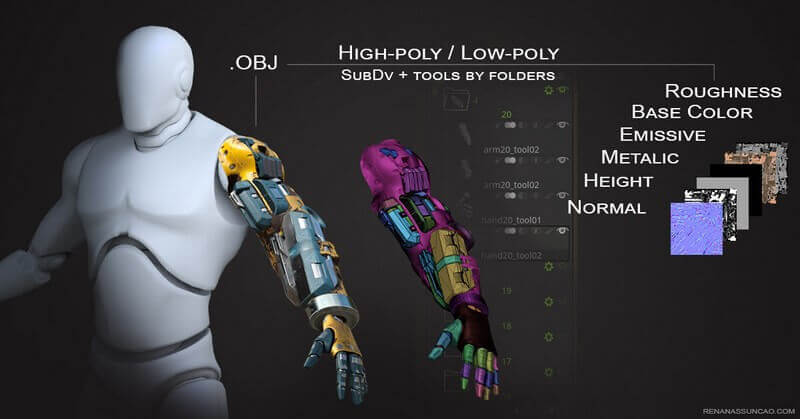 20种科幻机械手臂模型+贴图下载（FBX）插图15