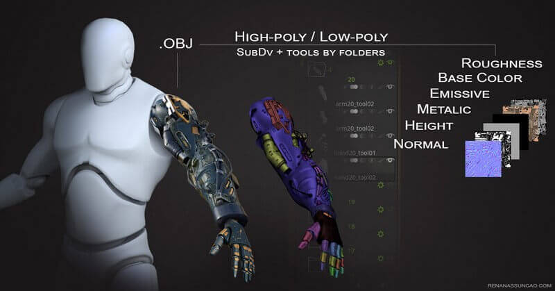 20种科幻机械手臂模型+贴图下载（FBX）插图3