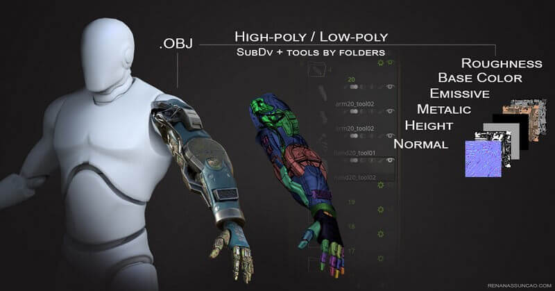 20种科幻机械手臂模型+贴图下载（FBX）插图4
