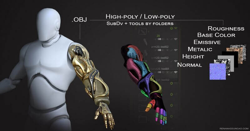 20种科幻机械手臂模型+贴图下载（FBX）插图8