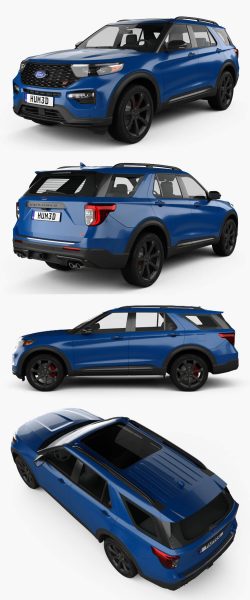 2022福特Ford Explorer ST SUV汽车3D模型（OBJ,FBX,MAX,C4D,LWO）