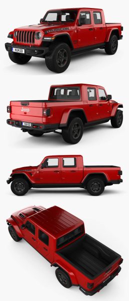 2022角斗士Jeep Gladiator JT Rubicon皮卡车3D模型（OBJ,FBX,MAX,C4D,LWO）