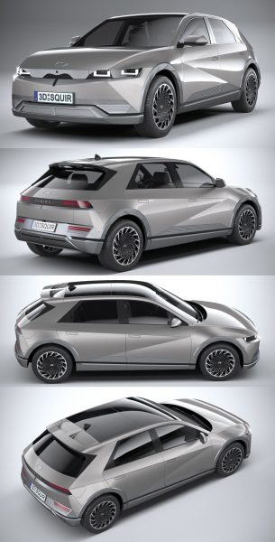 2022现代Hyundai Ioniq 5电动SUV汽车3D模型（OBJ,FBX,MAX,C4D,LWO）