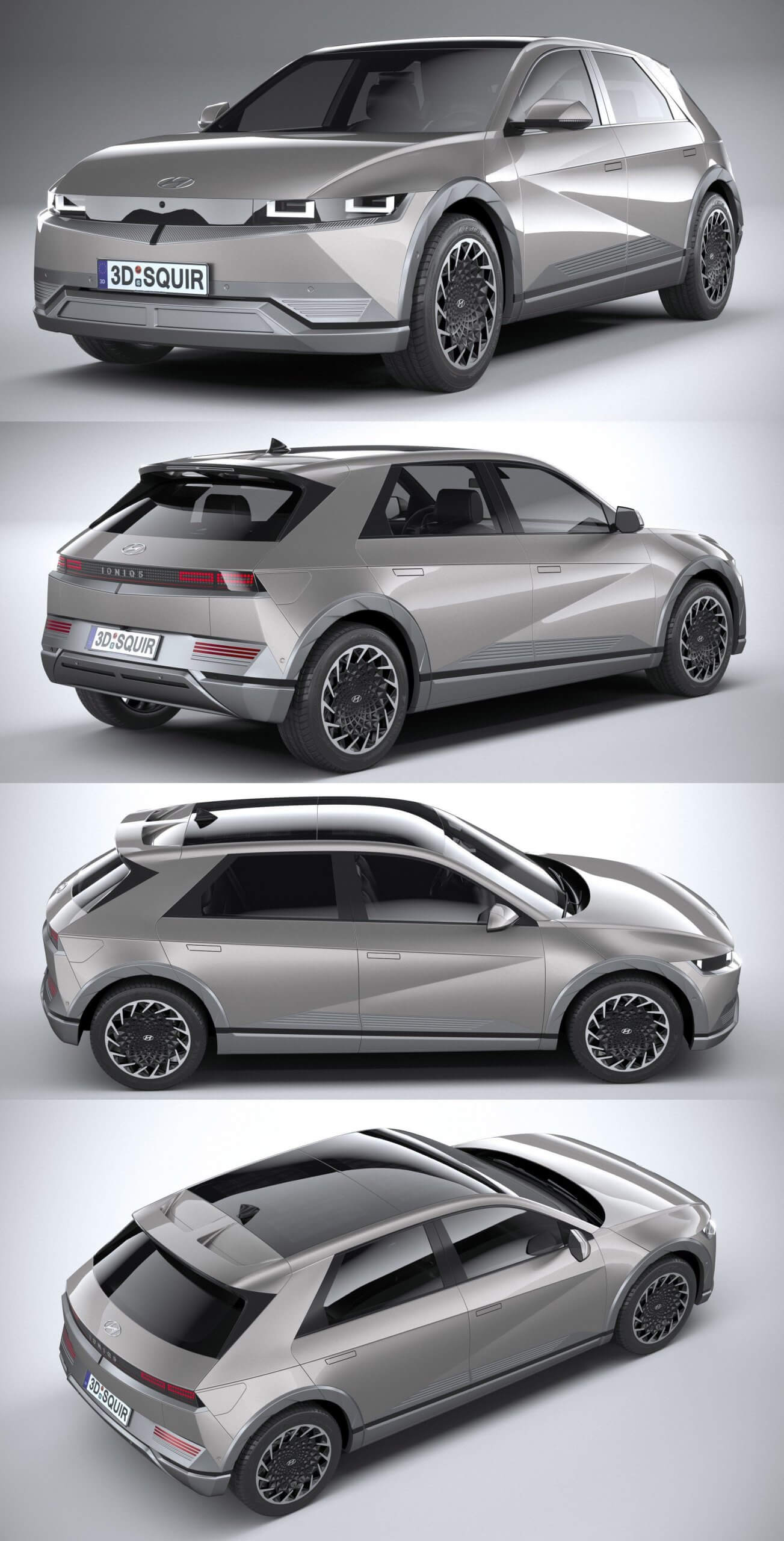 2022现代Hyundai Ioniq 5电动SUV汽车3D模型（OBJ,FBX,MAX,C4D,LWO）插图