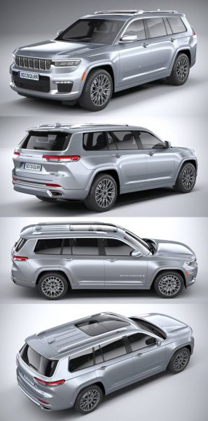2021 Jeep Grand Cherokee L大切诺基L越野车3D模型（OBJ,FBX,MAX,C4D,LWO）