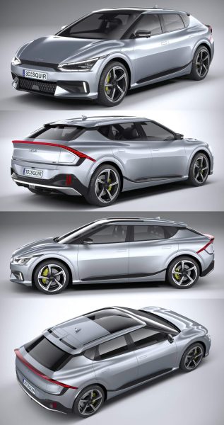 2022起亚Kia EV6 GT SUV汽车3D模型（OBJ,FBX,MAX）
