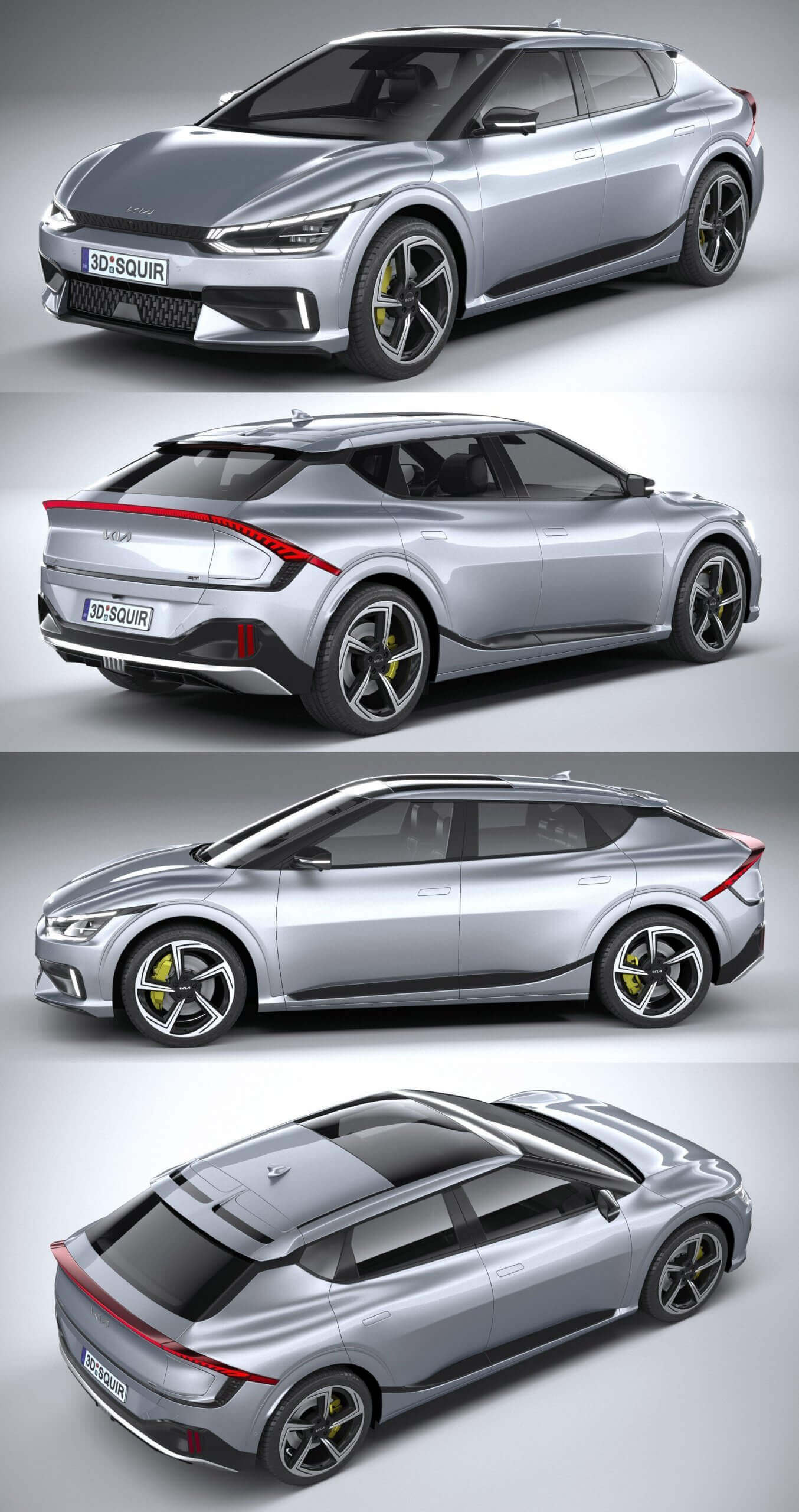 2022起亚Kia EV6 GT SUV汽车3D模型（OBJ,FBX,MAX）插图