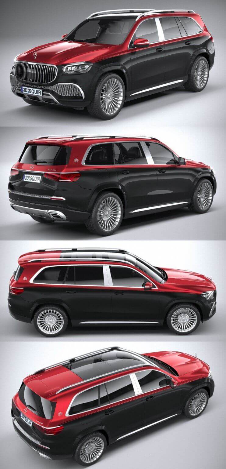 2021 Mercedes Benz GLS600 Maybach奔驰迈巴赫SUV汽车3D模型（OBJ,FBX,MAX,C4D,LWO）插图