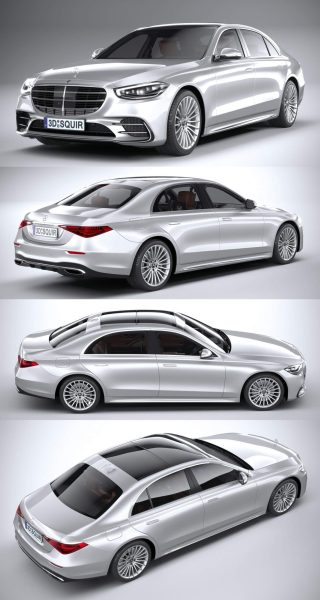 2021奔驰Mercedes Benz S Class long AMG汽车3D模型（OBJ,FBX,MAX,C4D,LWO）