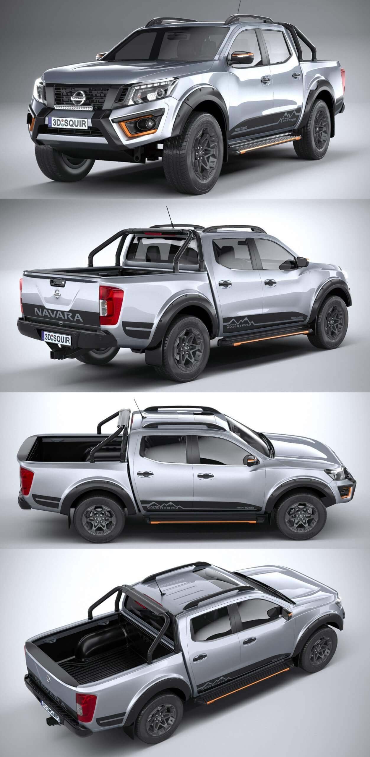 2020Nissan日产Navara N-Trek Warrior皮卡车3D模型（OBJ,FBX,MAX,C4D,LWO）插图