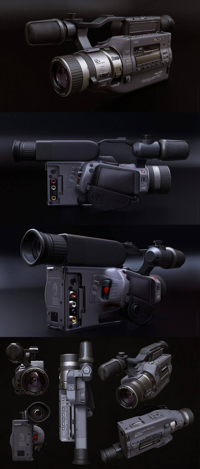 索尼Sony Hi8摄像机3D模型（OBJ,FBX,MAX）插图