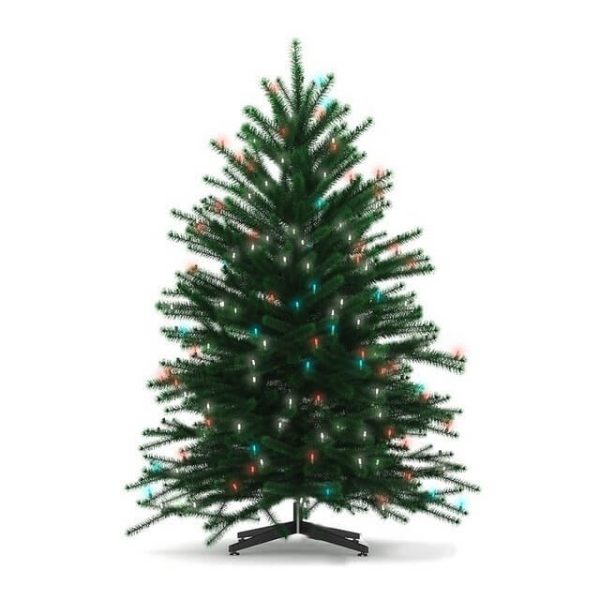 有小彩灯装饰的圣诞树3D模型（OBJ,FBX,MAX）