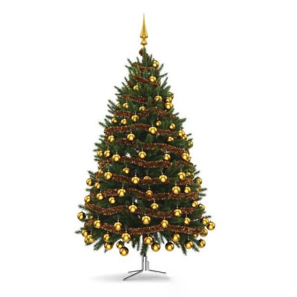 挂满金球的圣诞树3D模型（FBX,MAX）