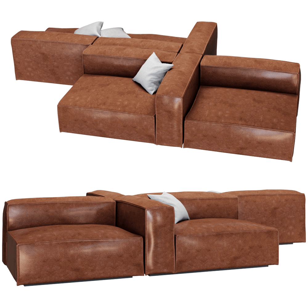 Bolia cosima皮革组合沙发3D模型（OBJ,FBX,MAX）插图