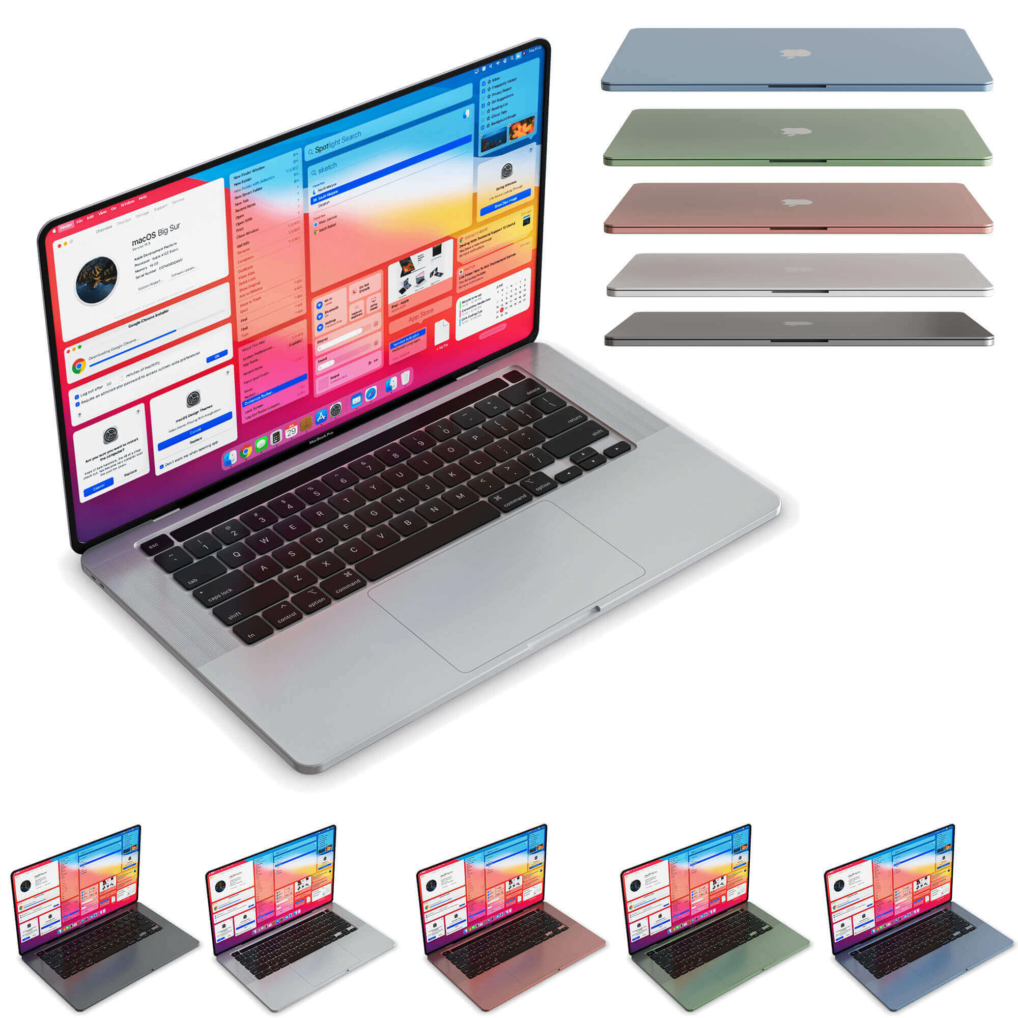2021 Macbook PRO笔记本电脑3D模型（FBX,MAX）插图