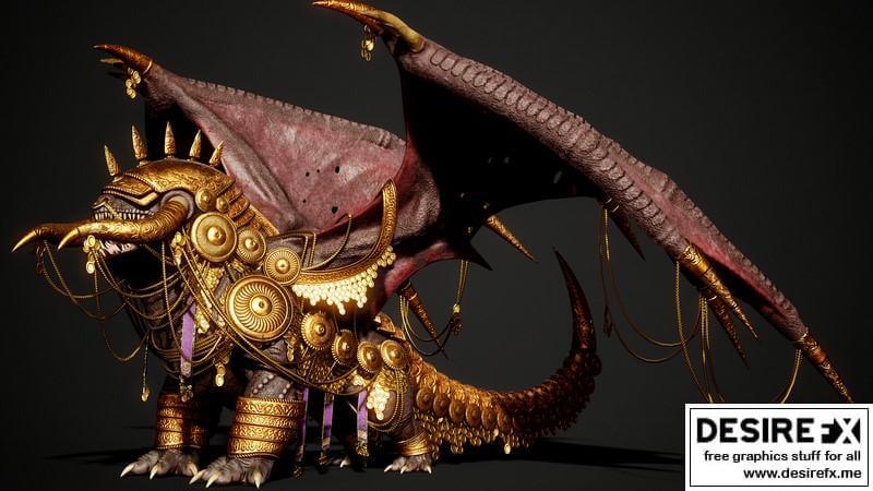 The Nushkar绚丽龙怪兽3D模型插图6