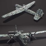 二战德国飞机He177 A-5重型轰炸机3D模型（OBJ,FBX,MAX）