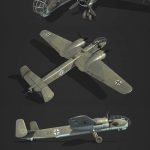 二战德国飞机JU288 V103轰炸机3D模型（OBJ,FBX,MAX）