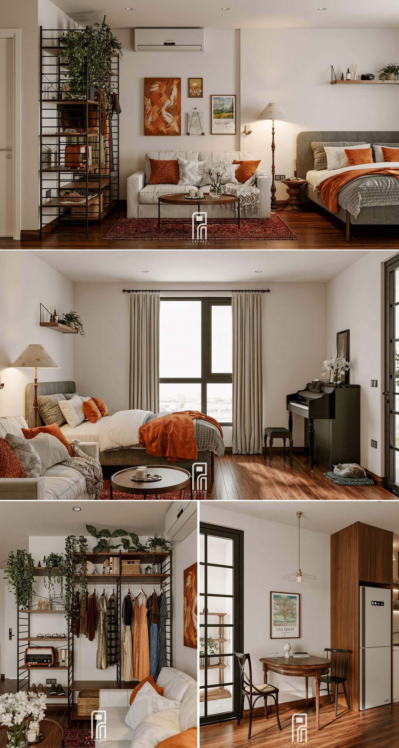 紧凑型单间公寓设计 客厅场景3D模型（MAX）插图