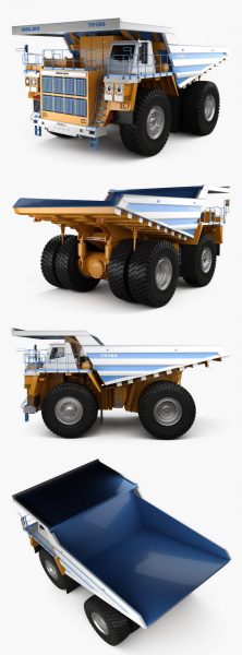 2014款别拉斯BelAZ 75180自卸卡车3D模型（OBJ,FBX,MAX,C4D,LWO）