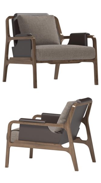 CASTE Fergus厚布艺软垫扶手椅3D模型（OBJ,FBX,MAX）