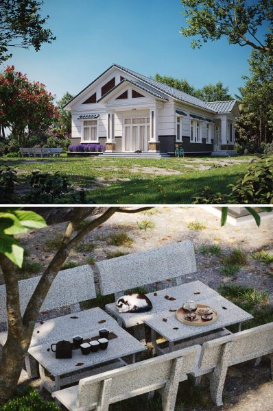 住宅外观 住宅花园场景3D模型（MAX）
