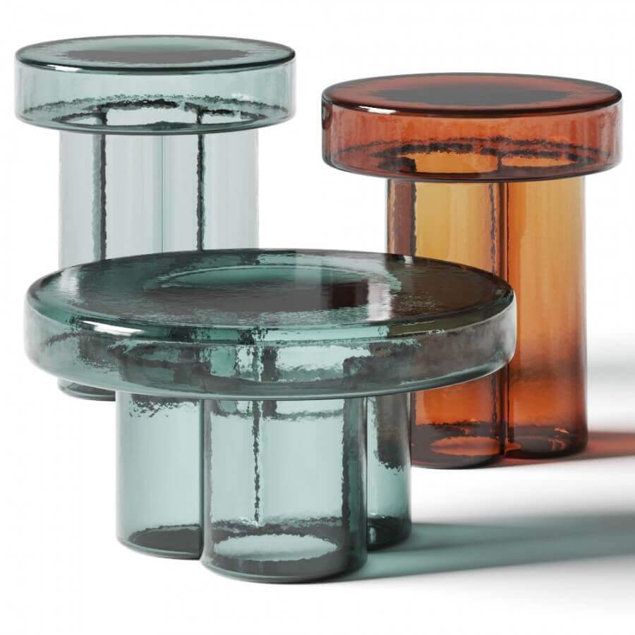 Miniforms Soda圆柱形透明咖啡桌 茶几 边桌3D模型（OBJ,FBX,MAX）插图