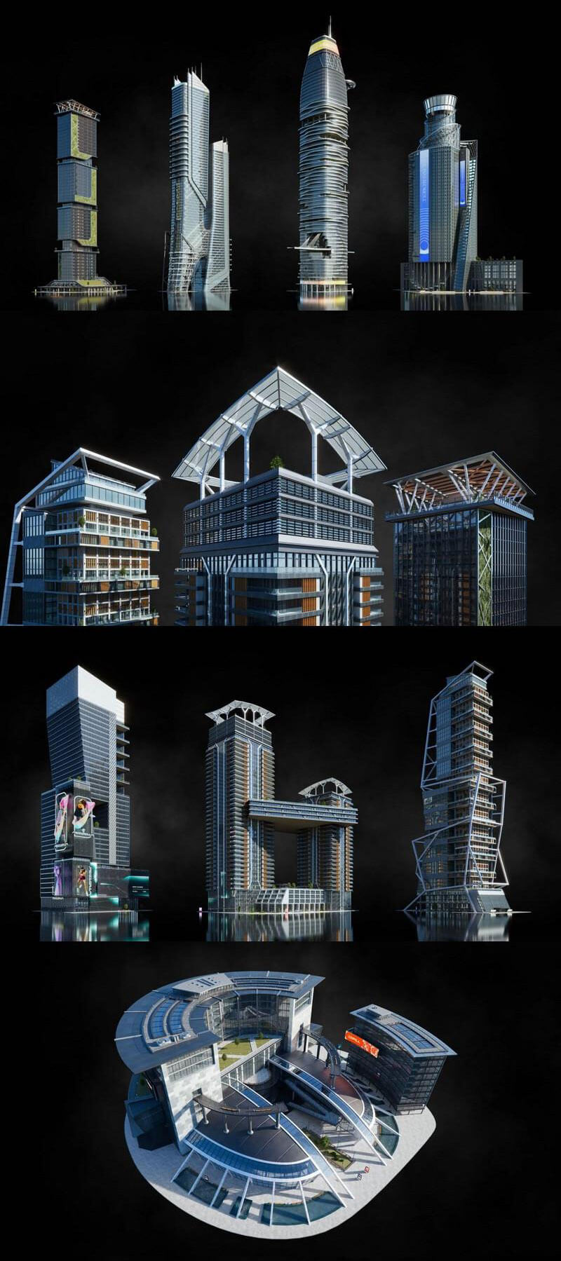 旧金山现代城市建筑楼房3D模型插图1