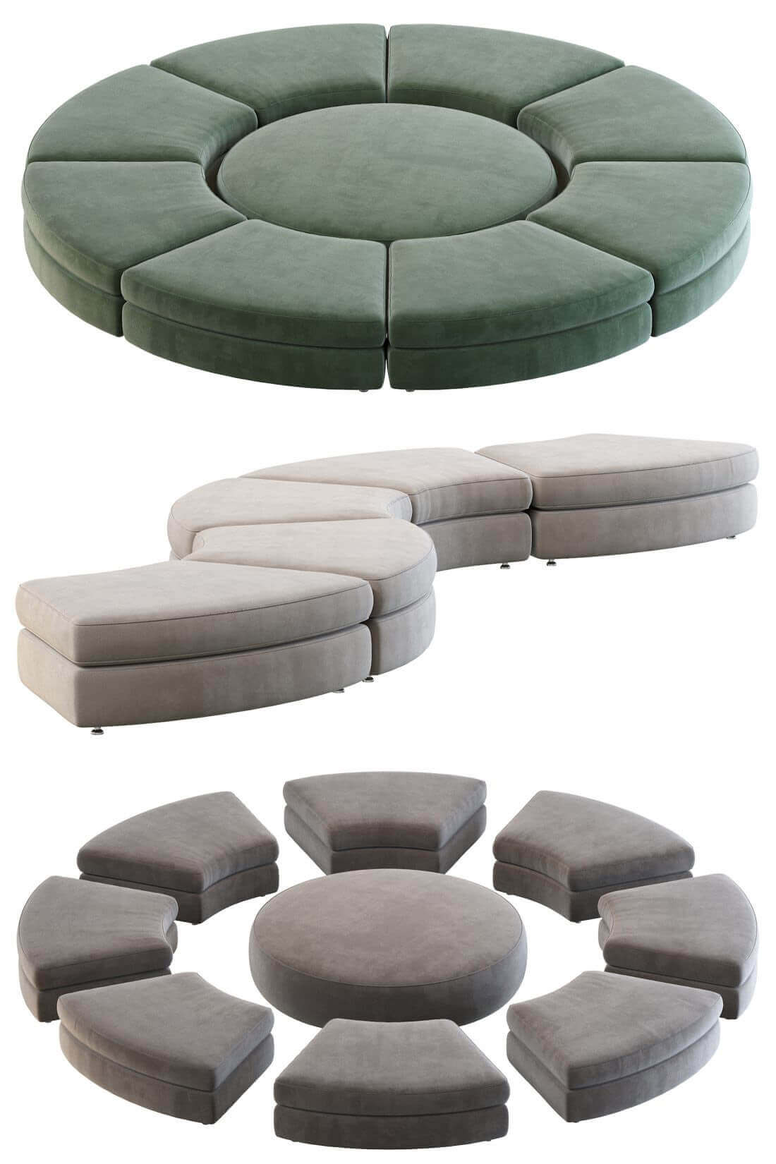 Italia loman系列组合沙发3D模型（OBJ,MAX）插图