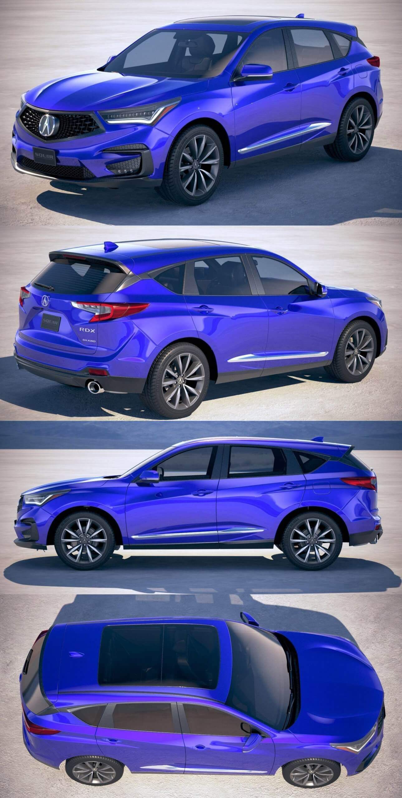 2019讴歌Acura RDX SUV汽车3D模型（OBJ,FBX,MAX）插图