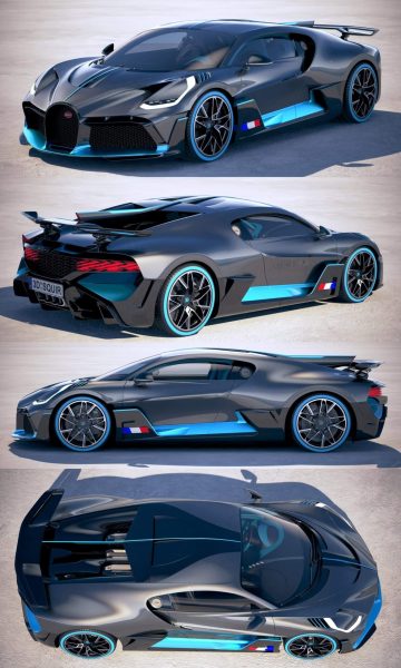 2019布加迪Bugatti Divo跑车3D模型（OBJ,FBX,MAX）