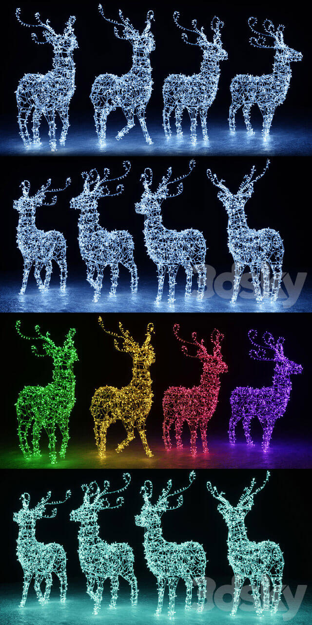 圣诞鹿装饰品3D模型（FBX,MAX）插图