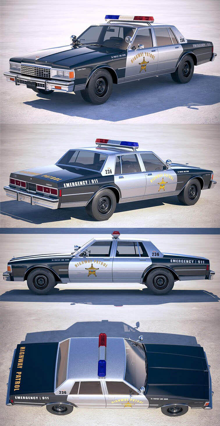 1978经典警车3D模型（OBJ,FBX,MAX,C4D,LWO）插图
