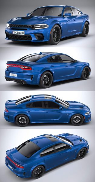 2020道奇Dodge Charger SRT Hellcat Widebody汽车3D模型（OBJ,FBX,MAX）