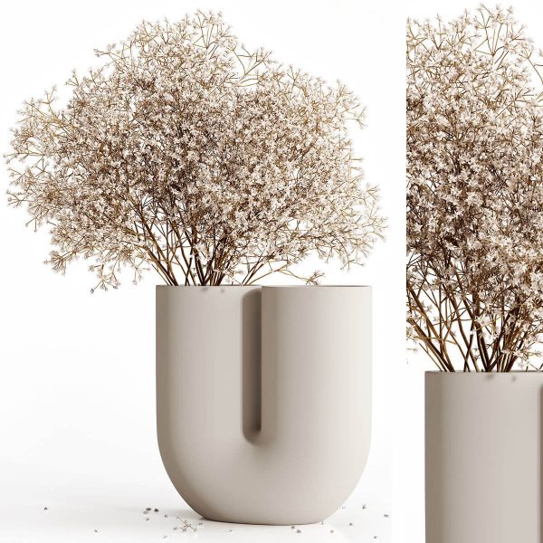 装饰花瓶中的干花束3D模型（OBJ,MAX）