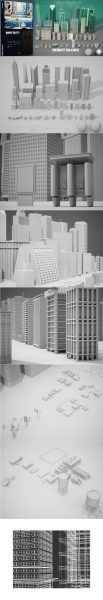 1GB+城市建筑3D模型搭配组合合集下载（OBJ，FBX，MAX，MAYA）