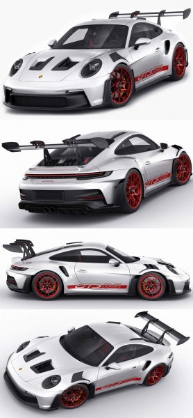 2023款保时捷Porsche 911 GT3 RS 992跑车3D模型（OBJ,FBX,MAX）