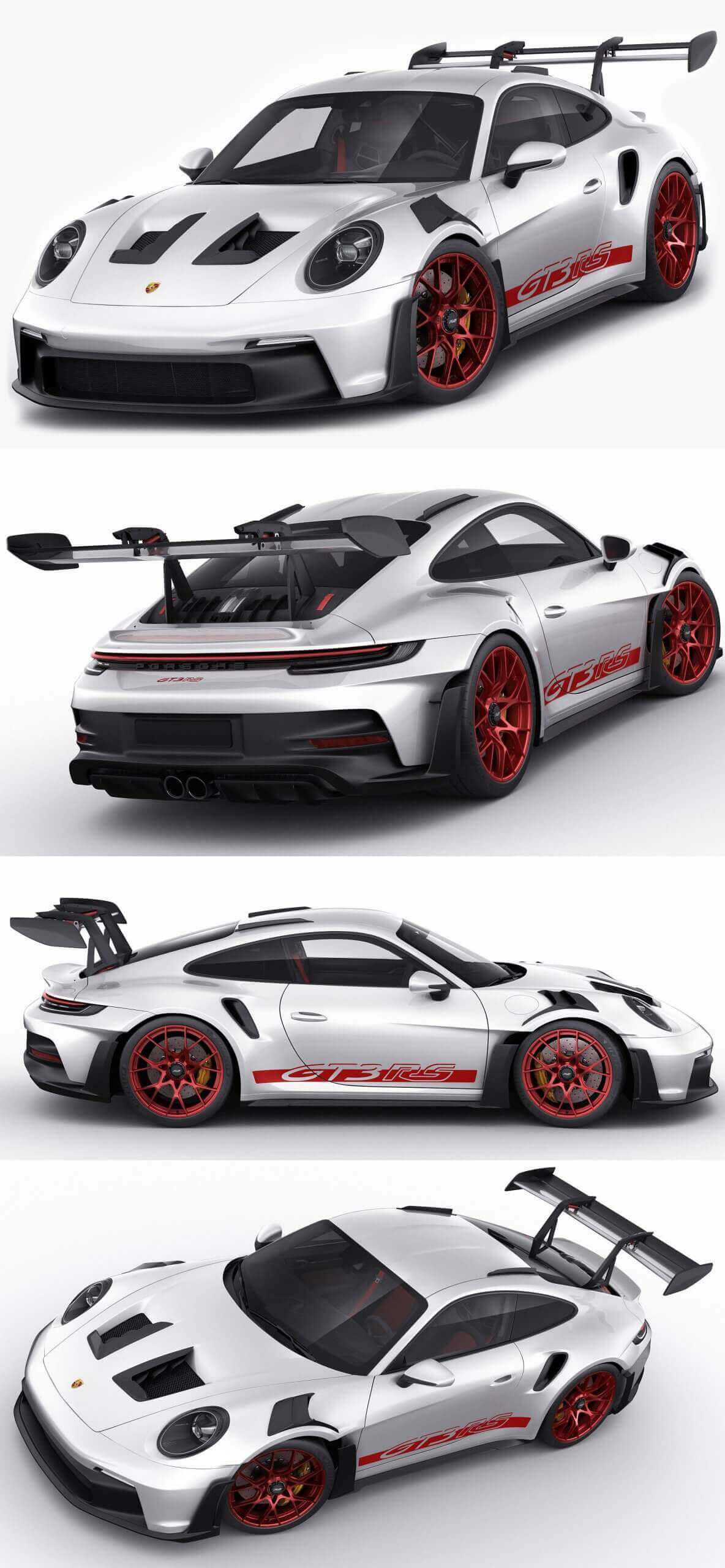 2023款保时捷Porsche 911 GT3 RS 992跑车3D模型（OBJ,FBX,MAX）插图
