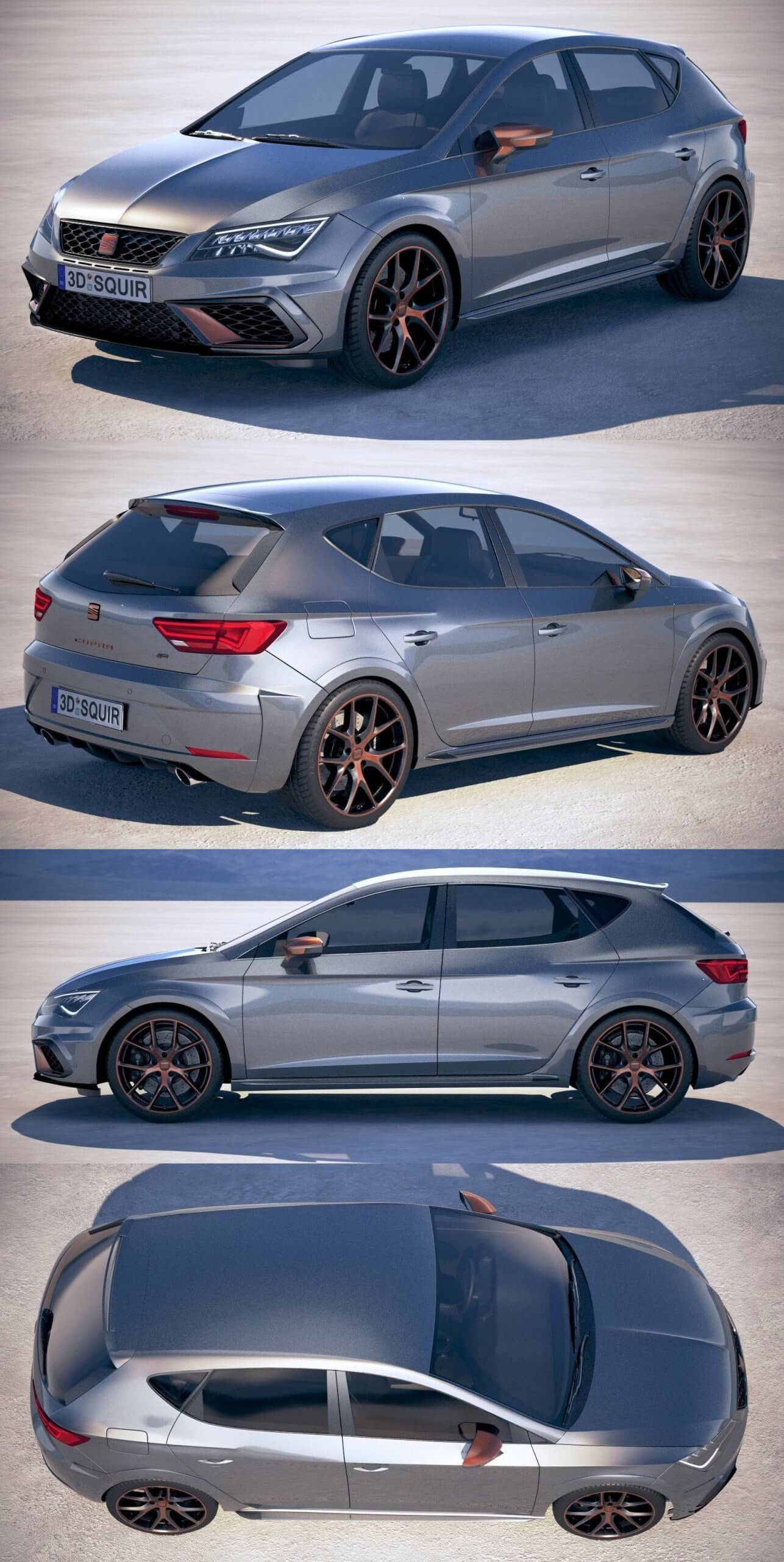 2018西雅特Seat Leon Cupra R汽车3D模型（OBJ,FBX,MAX）插图