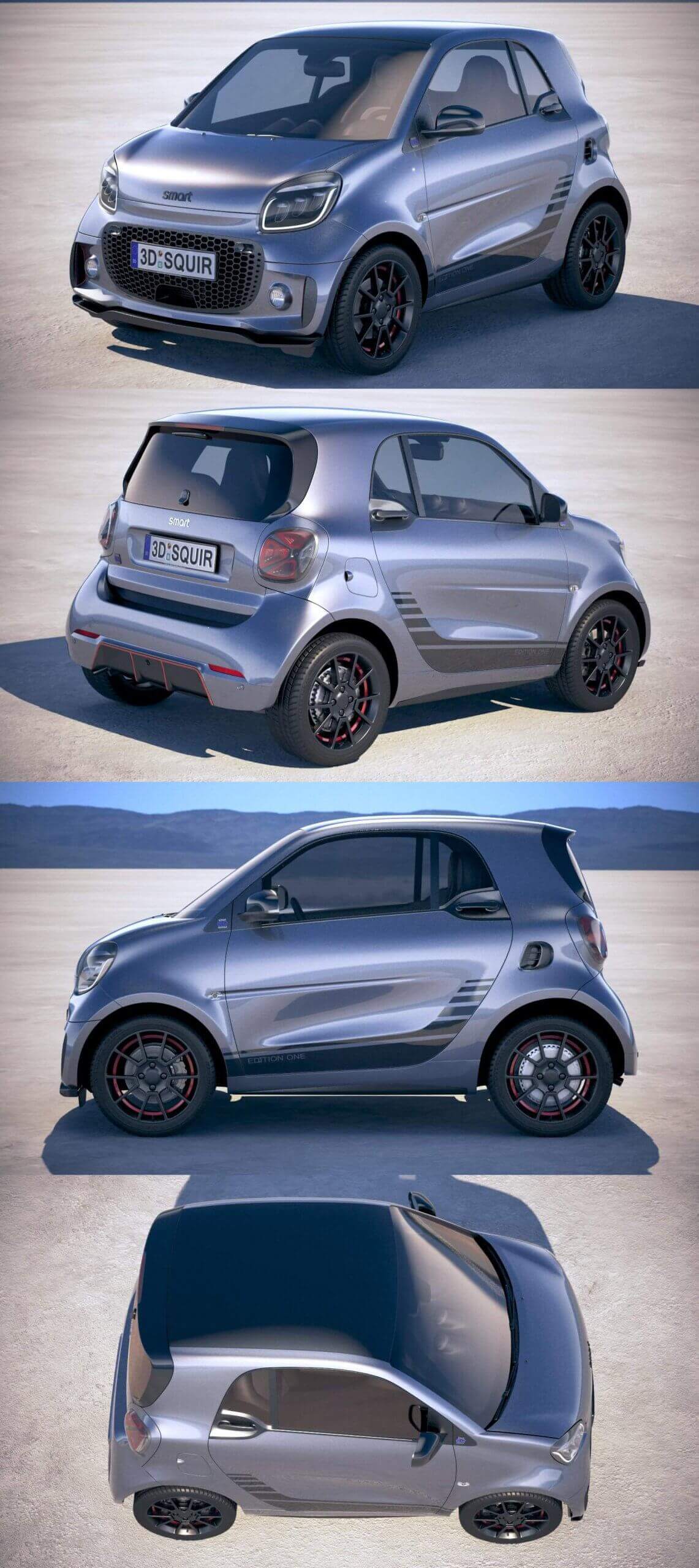 2020Smart EQ Fortwo小型汽车3D模型（OBJ,FBX,MAX）插图