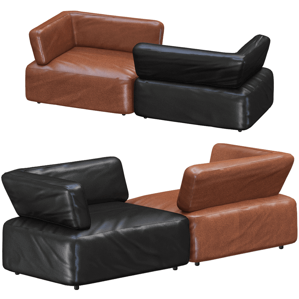 Jess Infinity皮革组合沙发3D模型（OBJ,FBX,MAX）插图