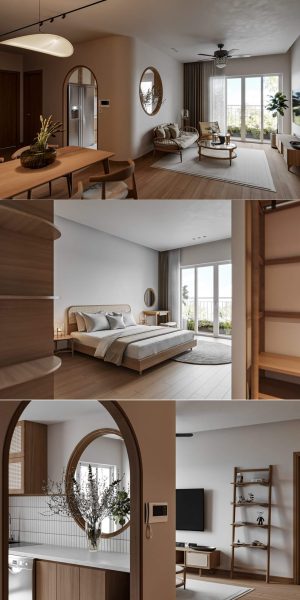 公寓客厅卧室浴室设计 客厅卧室场景3D模型（MAX）