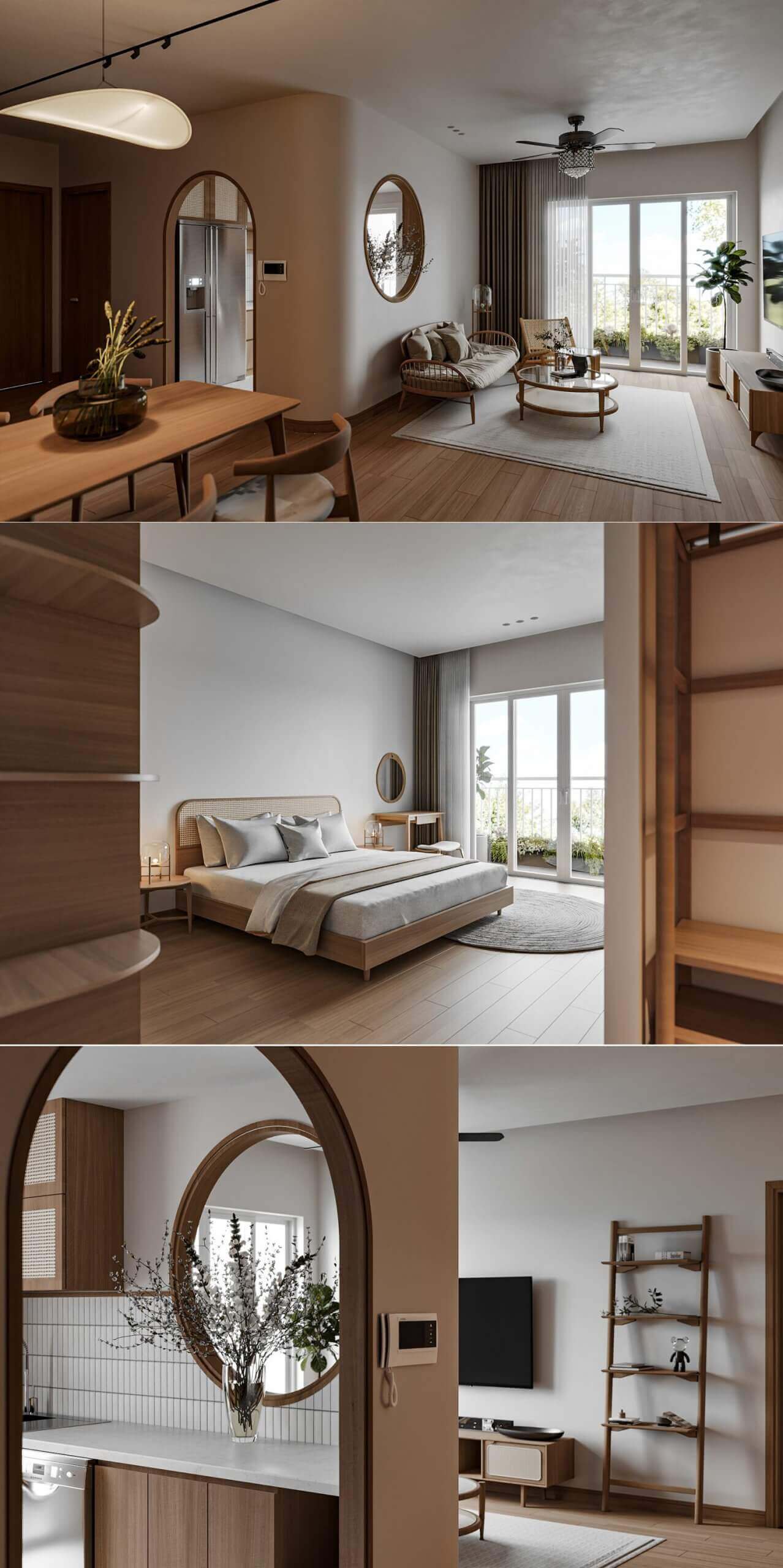 公寓客厅卧室浴室设计 客厅卧室场景3D模型（MAX）插图