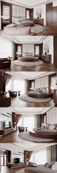 大主卧设计 卧室内部场景3D模型（MAX）