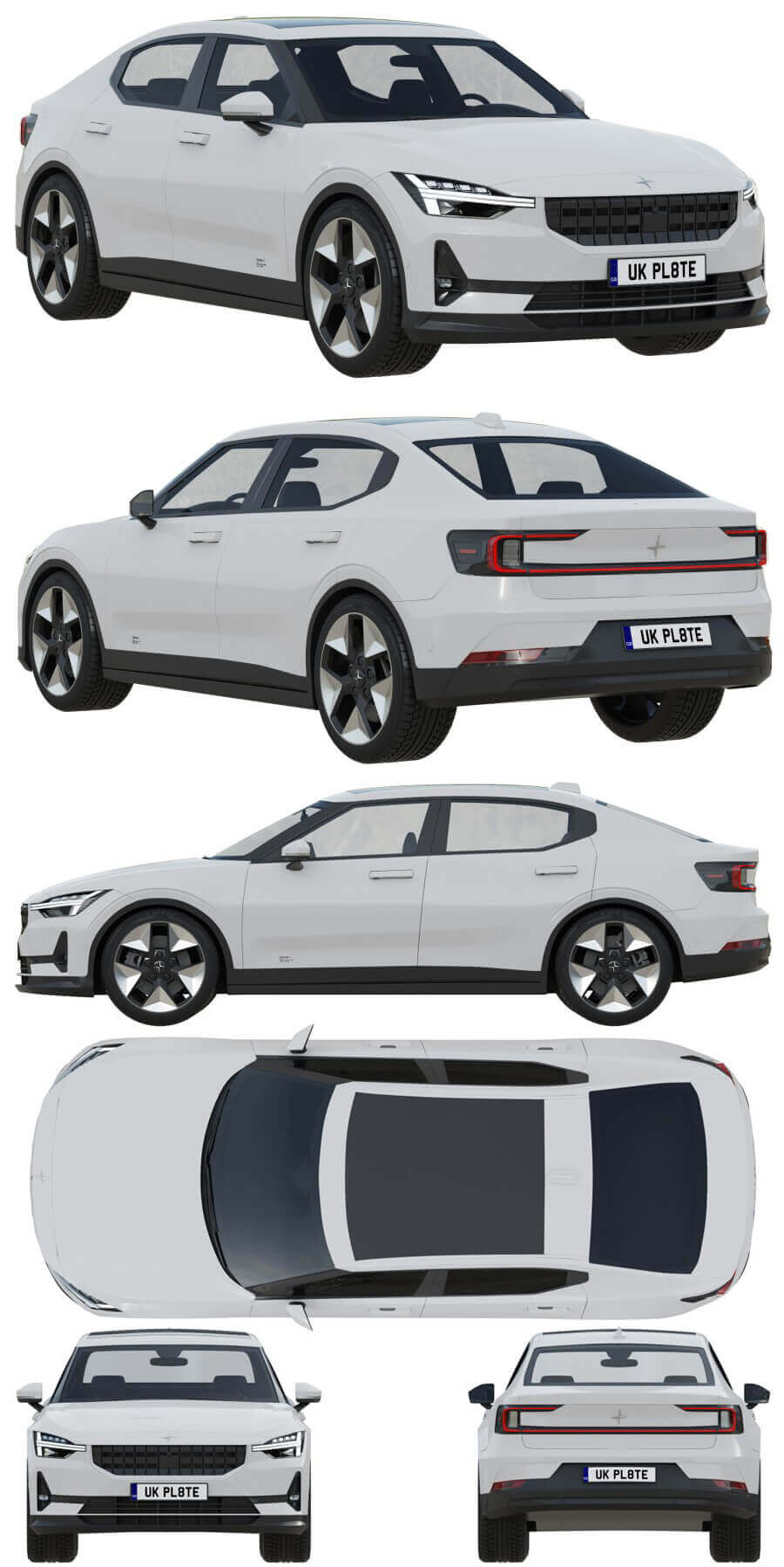 2023款极星Polestar 2汽车3D模型（OBJ,FBX,BLEND）插图