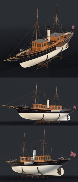 蒸汽游艇3D模型（OBJ,FBX,BLEND）