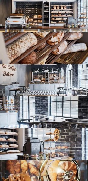 真实质感的食品和咖啡烘焙蛋糕店场景模型