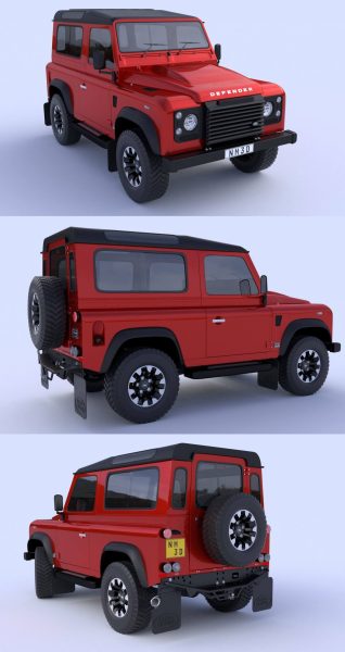 2018路虎卫士Land Rover Defender works V8越野车3D模型（FBX,3DS）